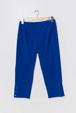 Picture of CURVY GIRL ROYAL BLUE CAPRI WITH BUTTONS